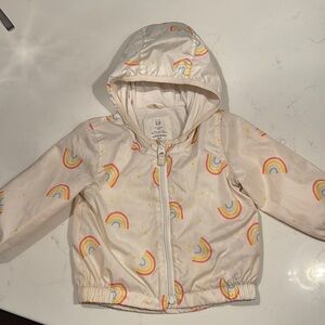 Colorful Rainbow Print Kids rain Jacket